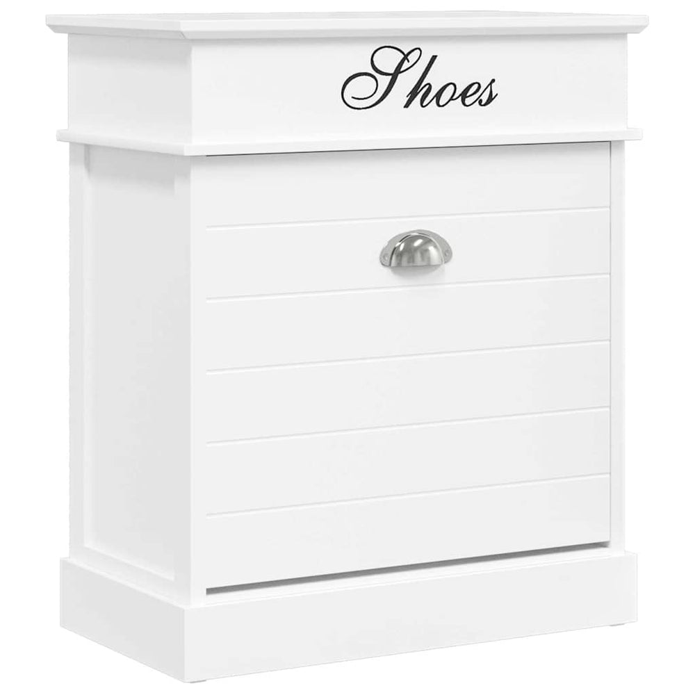 vidaXL Shoe Cabinet White 50 x 28 x 58 cm Paulownia Wood