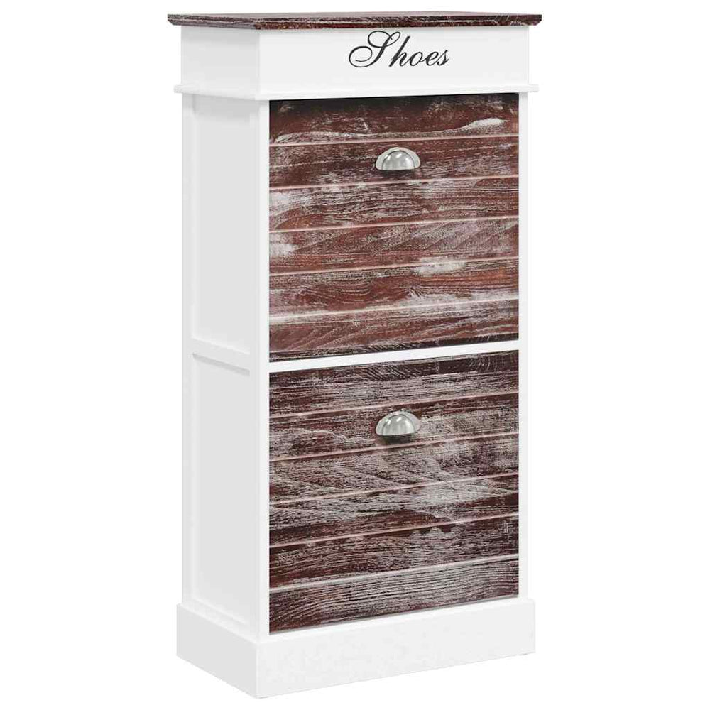 vidaXL Shoe Cabinet Brown 50 x 28 x 98 cm Paulownia Wood