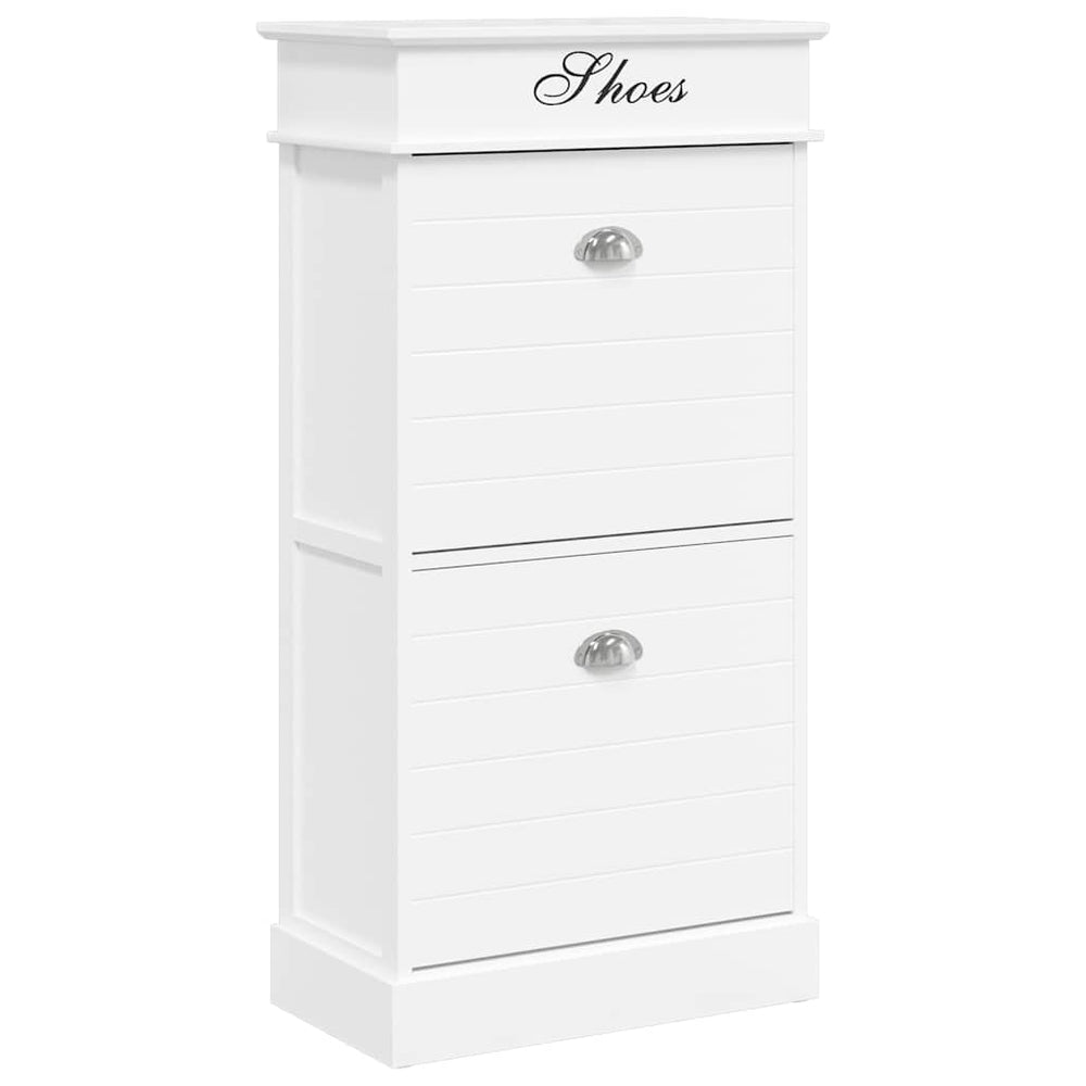 vidaXL Shoe Cabinet White 50 x 28 x 98 cm Paulownia Wood