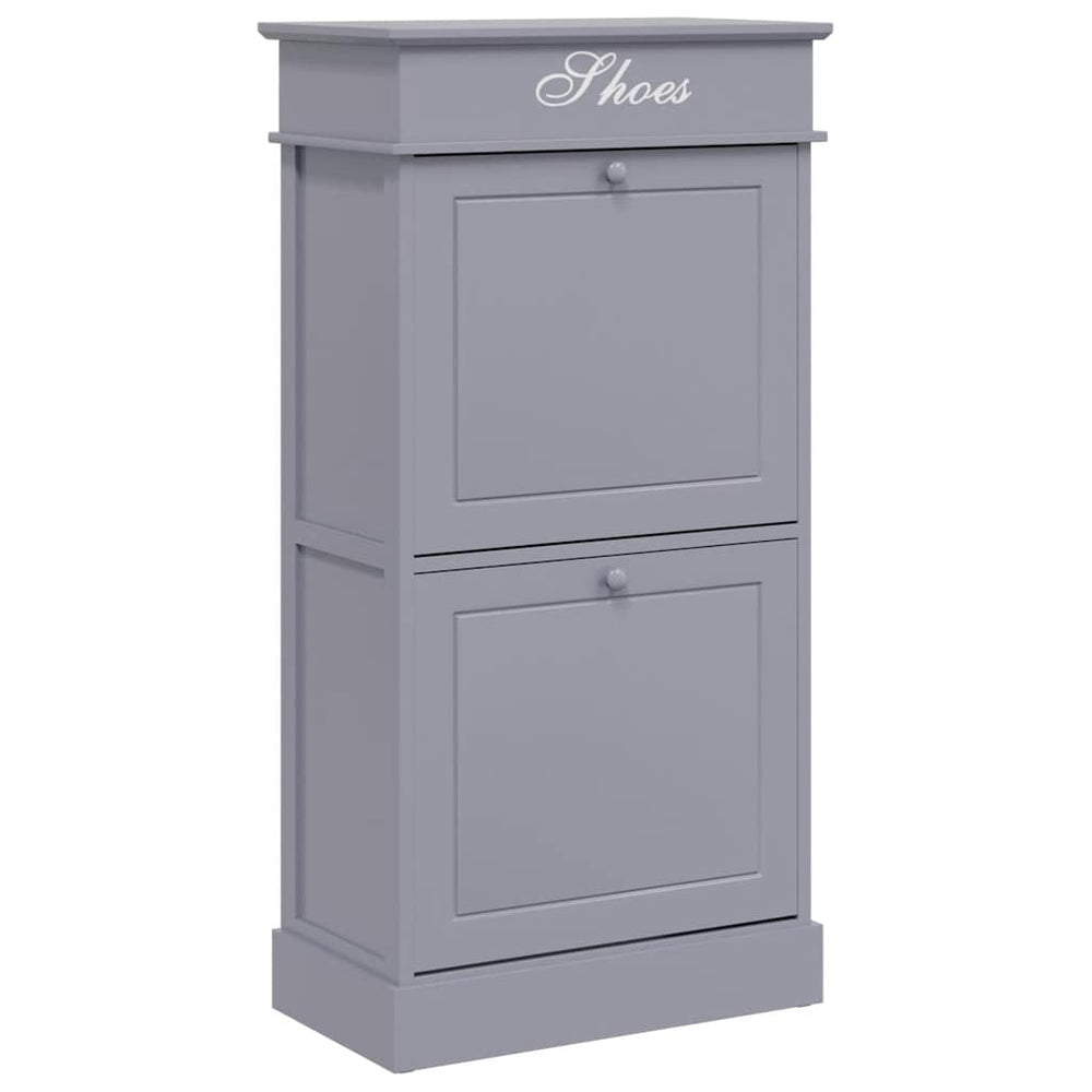 vidaXL Shoe Cabinet Grey 50 x 28 x 98 cm Paulownia Wood