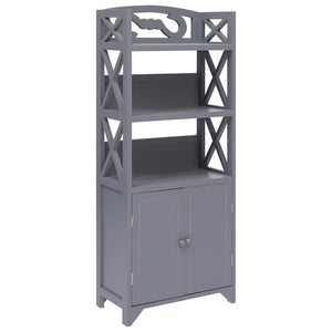 vidaXL Bathroom Cabinet Grey 46x24x116 cm Paulownia Wood