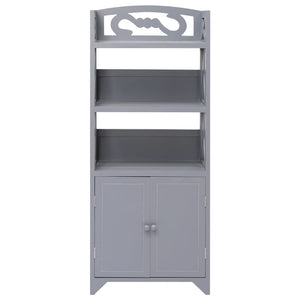 vidaXL Bathroom Cabinet Grey 46x24x116 cm Paulownia Wood