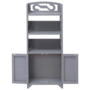 vidaXL Bathroom Cabinet Grey 46x24x116 cm Paulownia Wood