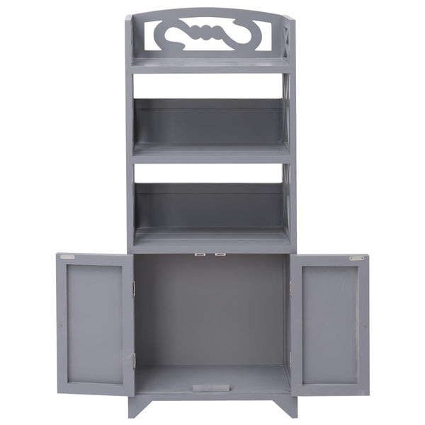 vidaXL Bathroom Cabinet Grey 46x24x116 cm Paulownia Wood