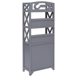 vidaXL Bathroom Cabinet Grey 46x24x116 cm Paulownia Wood