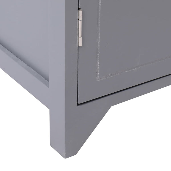 vidaXL Bathroom Cabinet Grey 46x24x116 cm Paulownia Wood