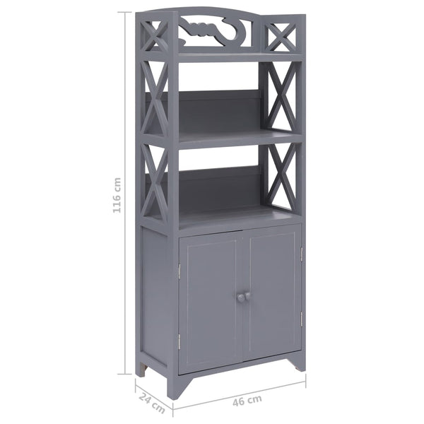 vidaXL Bathroom Cabinet Grey 46x24x116 cm Paulownia Wood