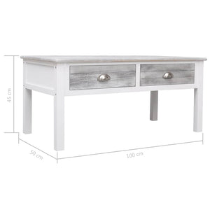 vidaXL Coffee Table Grey 100 x 50 x 45 cm Wood