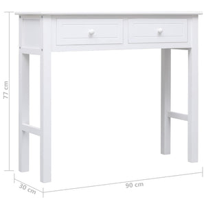 vidaXL Console Table White 90x30x77 cm Wood