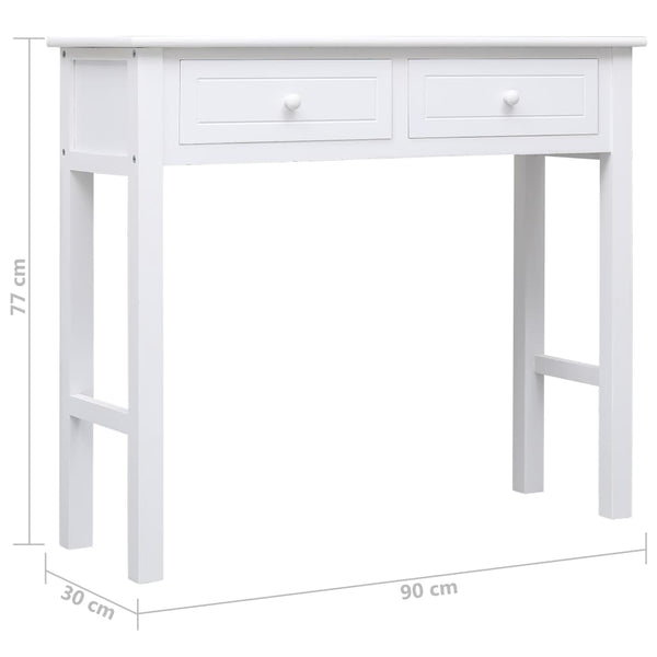 vidaXL Console Table White 90x30x77 cm Wood