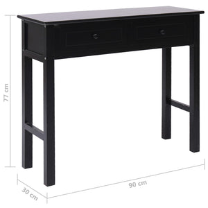 vidaXL Console Table Black 90 x 30 x 77 cm Wood