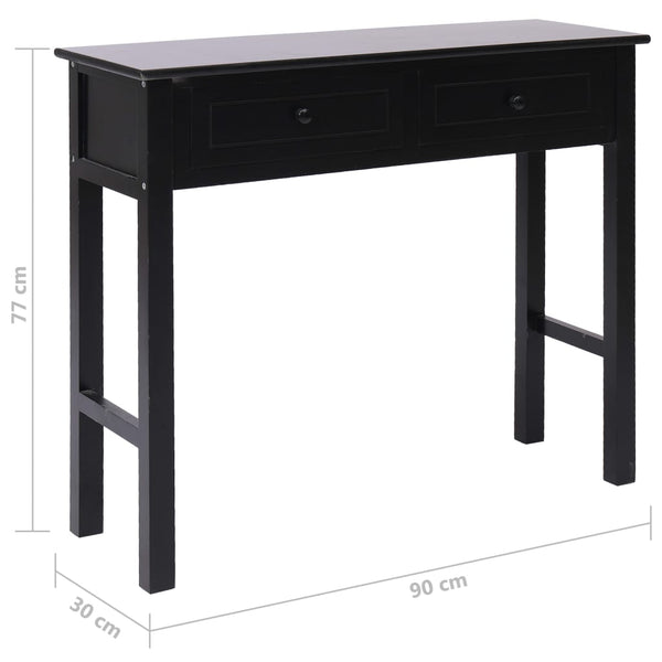 vidaXL Console Table Black 90 x 30 x 77 cm Wood