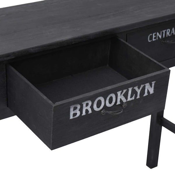 vidaXL Console Table Black 90 x 30 x 77 cm Wood