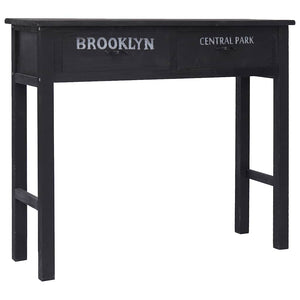vidaXL Console Table Black 90 x 30 x 77 cm Wood