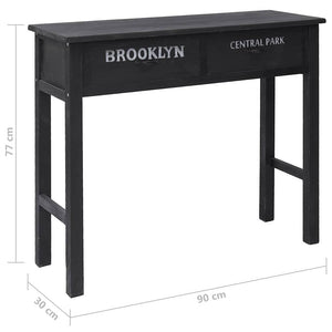 vidaXL Console Table Black 90 x 30 x 77 cm Wood