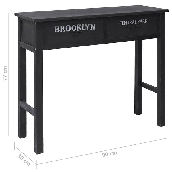 vidaXL Console Table Black 90 x 30 x 77 cm Wood