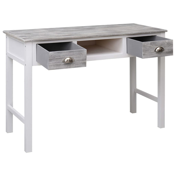 vidaXL Desk Grey 110x45x76 cm Wood