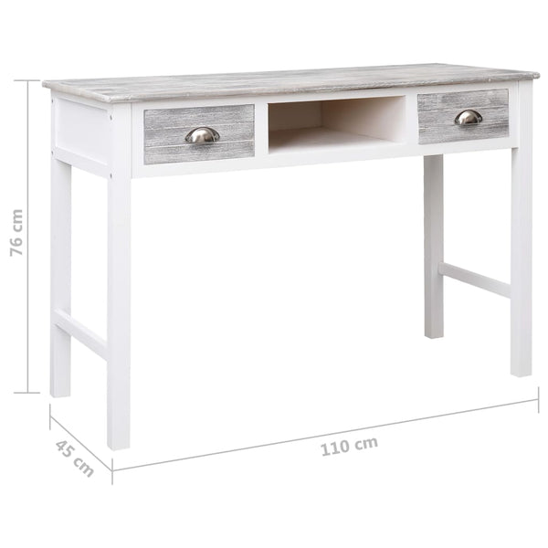 vidaXL Desk Grey 110x45x76 cm Wood