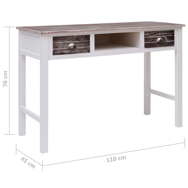 vidaXL Desk Brown 110 x 45 x 76 cm Wood