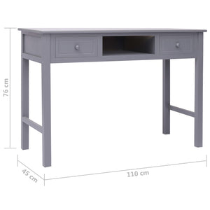vidaXL Desk Grey 110x45x76 cm Wood