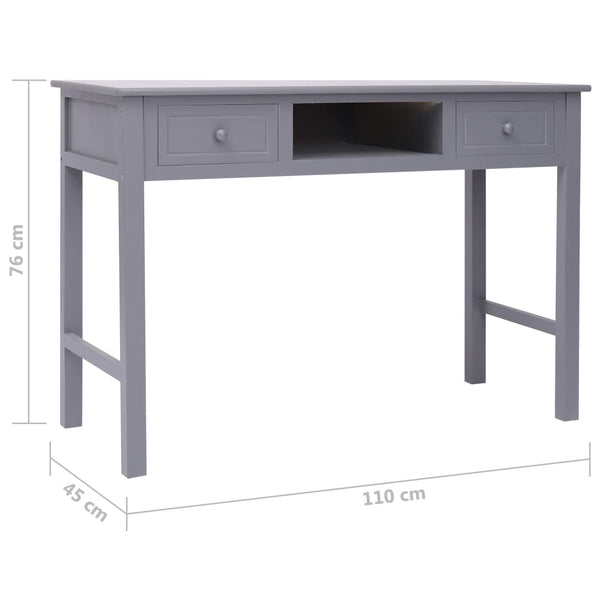 vidaXL Desk Grey 110x45x76 cm Wood