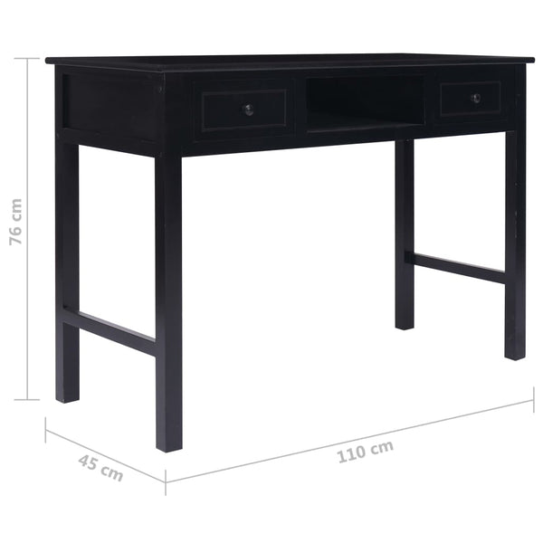 vidaXL Desk Black 110x45x76 cm Wood