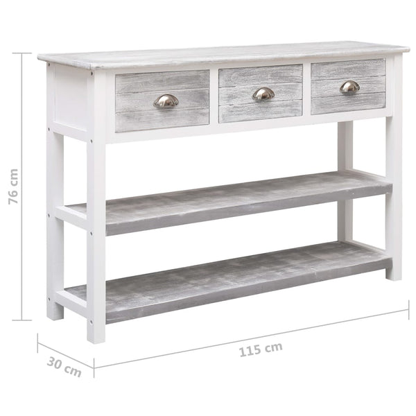 vidaXL Sideboard Antique Grey 115x30x76 cm Wood
