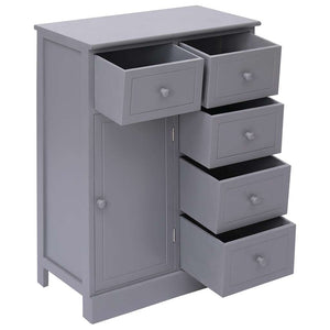 vidaXL Sideboard with 10 Drawers Grey 113x30x79 cm Wood
