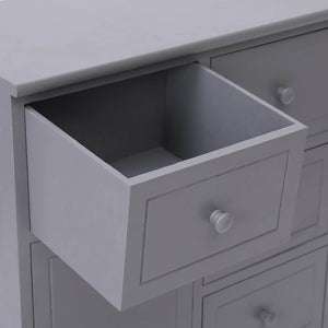 vidaXL Sideboard with 10 Drawers Grey 113x30x79 cm Wood