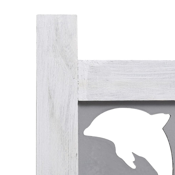 vidaXL 3-Panel Room Divider Grey 105 x 165 cm Solid Wood