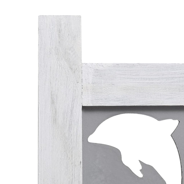 vidaXL 4-Panel Room Divider Grey 140 x 165 cm Solid Wood
