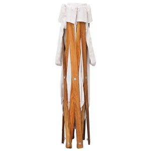 vidaXL Foldable Laundry Hamper Cream White Wood and Fabric
