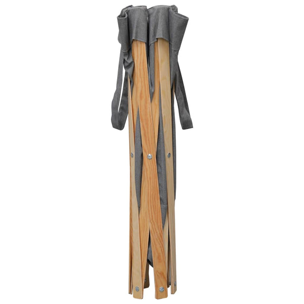 vidaXL Foldable Laundry Hamper Grey Wood and Fabric