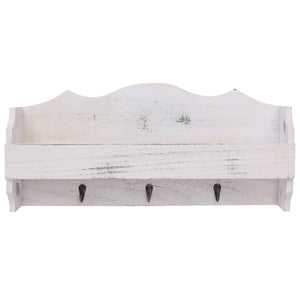 vidaXL Wall-Mounted Coat Rack White 50x10x23 cm Wood