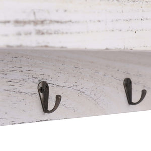vidaXL Wall-Mounted Coat Rack White 50x10x23 cm Wood
