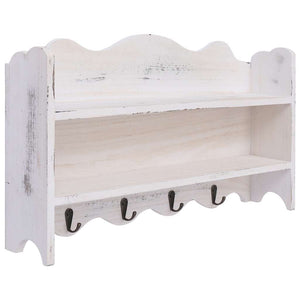 vidaXL Wall Coat Rack White 50 x 10 x 30 cm Wood