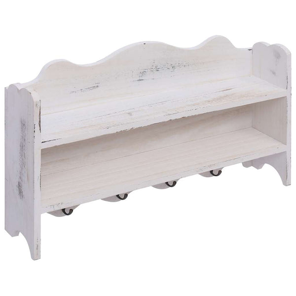 vidaXL Wall Coat Rack White 50 x 10 x 30 cm Wood