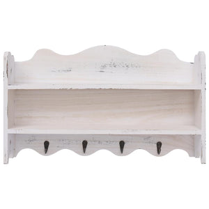 vidaXL Wall Coat Rack White 50 x 10 x 30 cm Wood