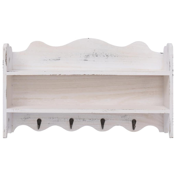vidaXL Wall Coat Rack White 50 x 10 x 30 cm Wood