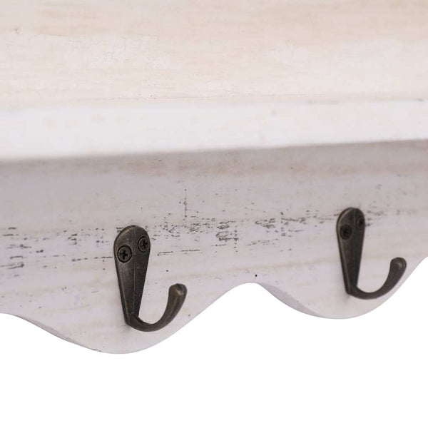 vidaXL Wall Coat Rack White 50 x 10 x 30 cm Wood