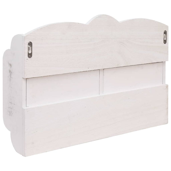 vidaXL Wall-Mounted Coat Rack White 50 x 10 x 34 cm Wood