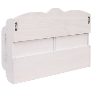 vidaXL Wall-Mounted Coat Rack White 50 x 10 x 34 cm Wood