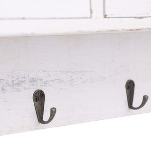 vidaXL Wall-Mounted Coat Rack White 50 x 10 x 34 cm Wood