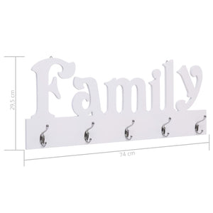 vidaXL Wall Coat Rack FAMILY 74 x 29.5 cm