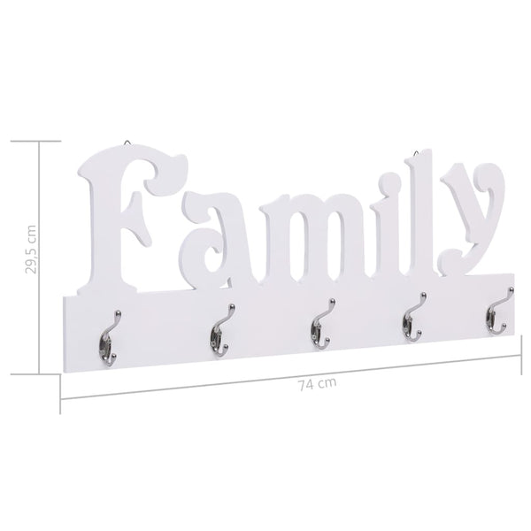 vidaXL Wall Coat Rack FAMILY 74 x 29.5 cm