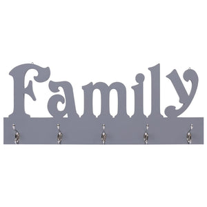 vidaXL Wall Coat Rack FAMILY Grey 74 x 29.5 cm