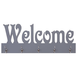 vidaXL Wall Coat Rack WELCOME Grey 74 x 29.5 cm