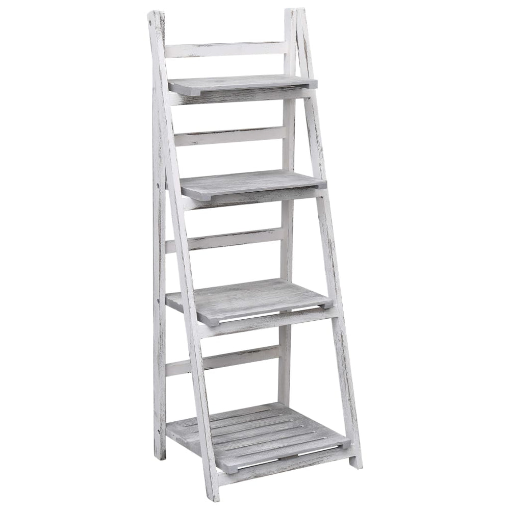 vidaXL 4-Tier Flower Stand Grey 43x33x113 cm Wood