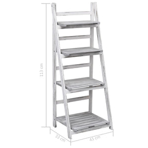 vidaXL 4-Tier Flower Stand Grey 43x33x113 cm Wood