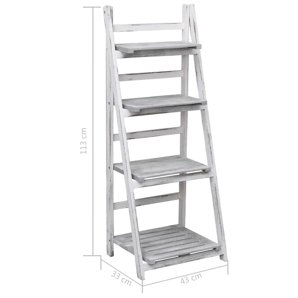 vidaXL 4-Tier Flower Stand Grey 43x33x113 cm Wood